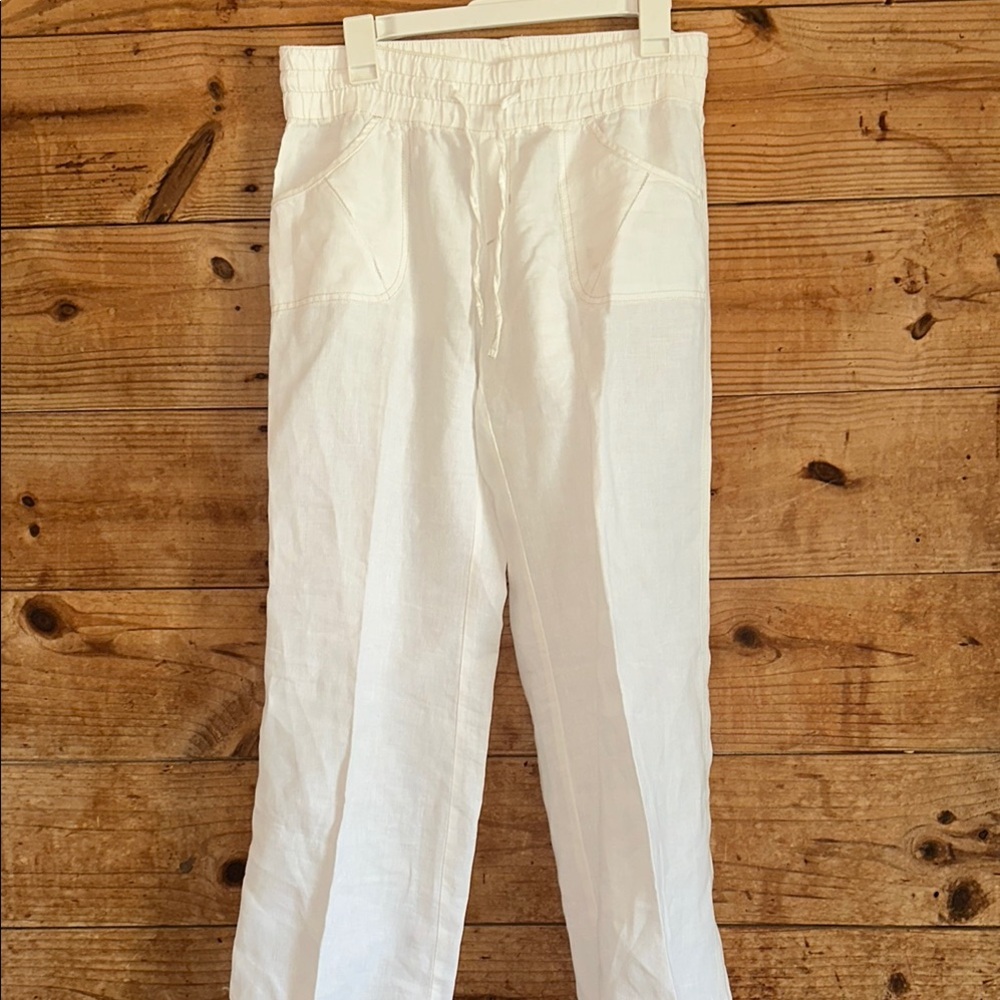 Athleta 100% Linen White Pants